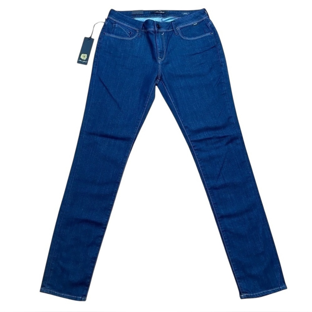 NWT Mavi Gold feather Alexa skinny jeans dark blue mid rise stretch denim 30/32